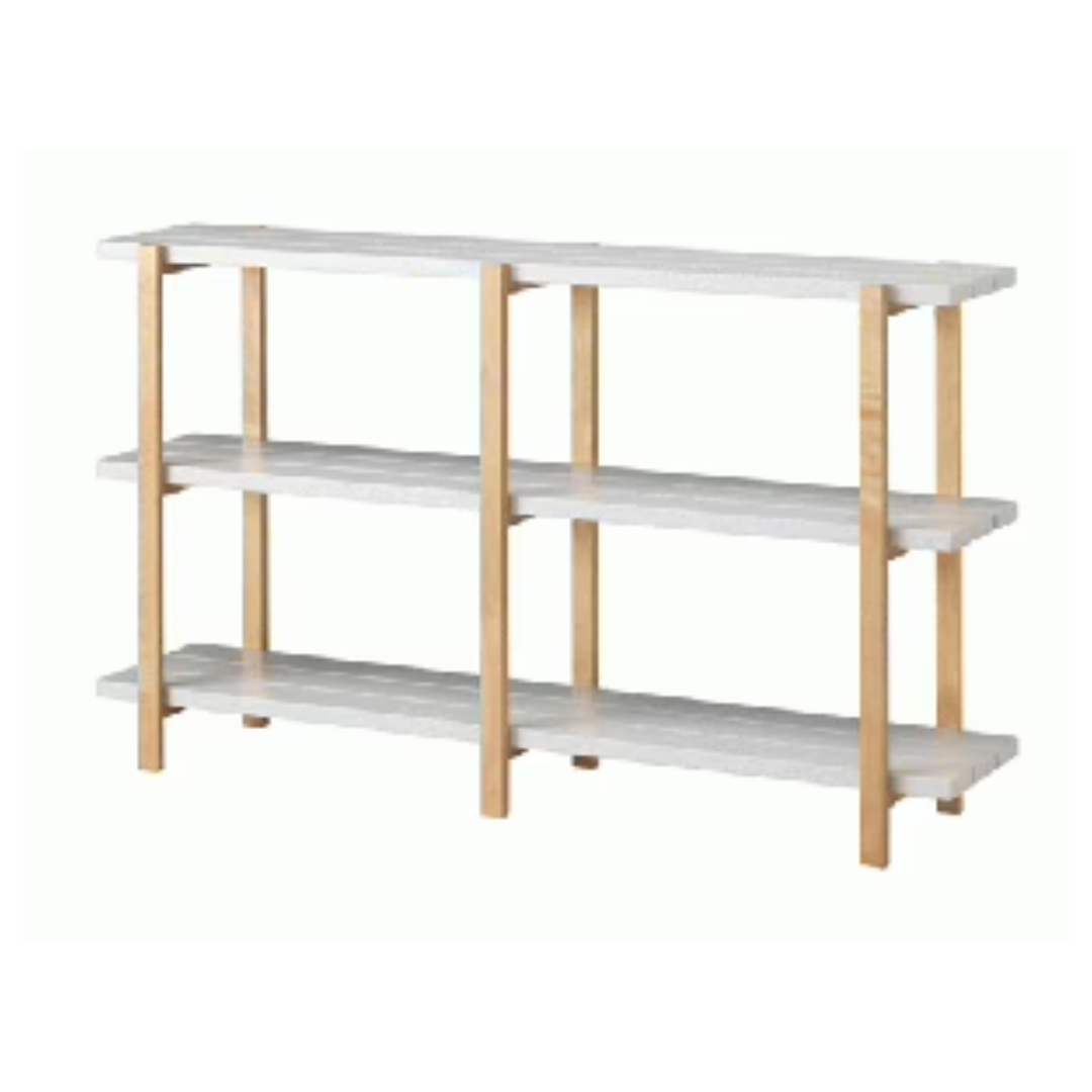 Bookshelf - White w/ Natural Ash Legs 3 Shelf