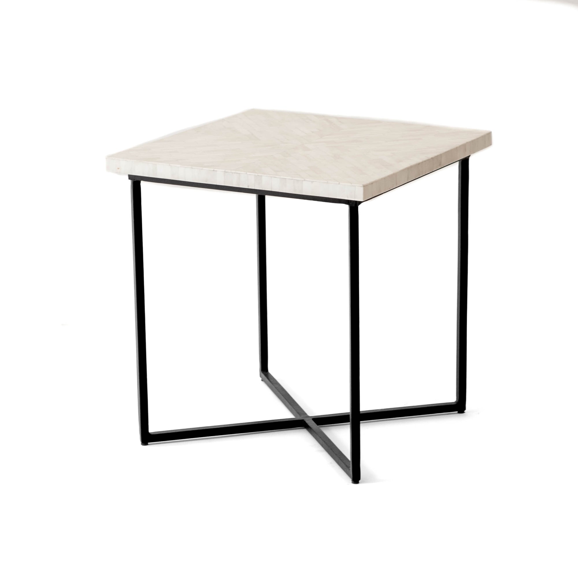 End Table - 5th Avenue White Bone Inlay Square