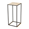End Table - Pedestal - Medium Marble Top w/ Black Frame