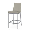 Counter Stool - Linea Taupe Leather w/ Warm Grey Base