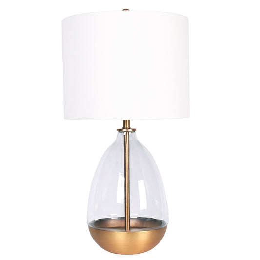 Table Lamp - Clear Glass Gold Bottom