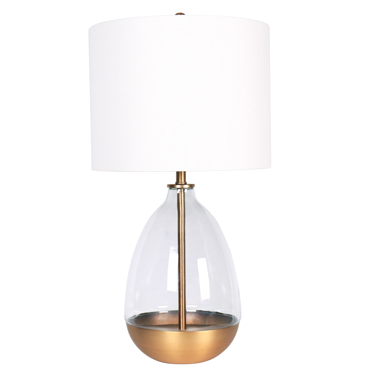 Table Lamp - Clear Glass Gold Bottom
