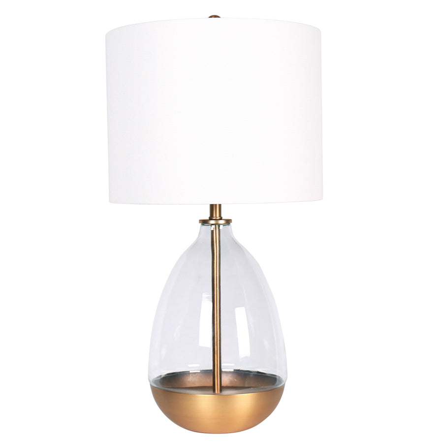 Table Lamp - Clear Glass Gold Bottom