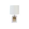 Table Lamp - Marble Cube w/ Brass