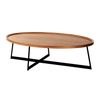 Coffee Table - Oval Walnut w/ Black Base