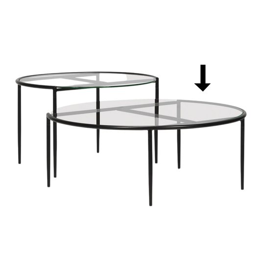 Coffee Table - Glass Round Black Frame