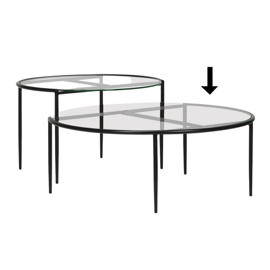 Coffee Table - Glass Round Black Frame