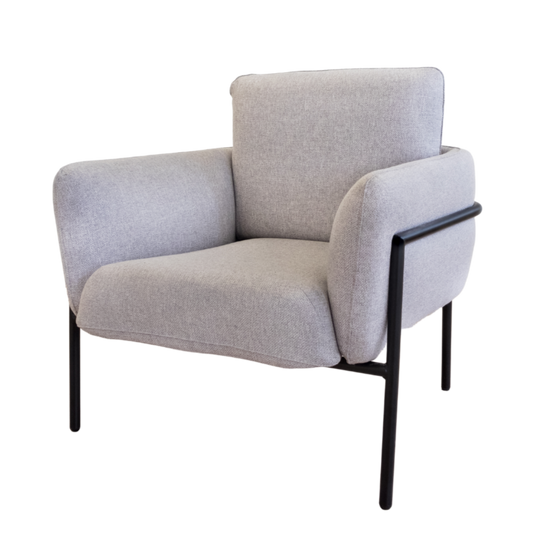 Accent Chair - Fabric Grey w/ Black Legs