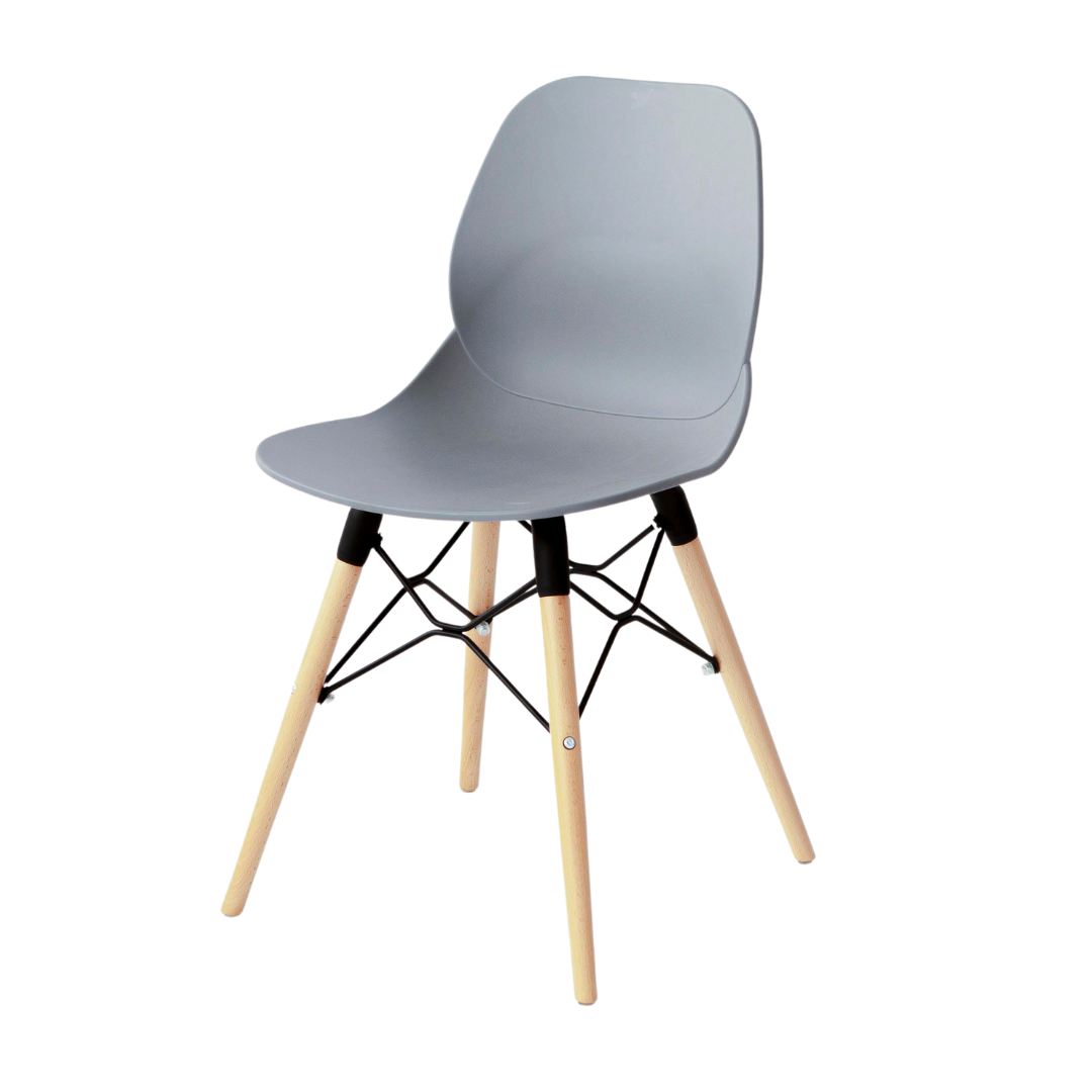 Office Chair - Natural Wood Base w/ Grey Seat