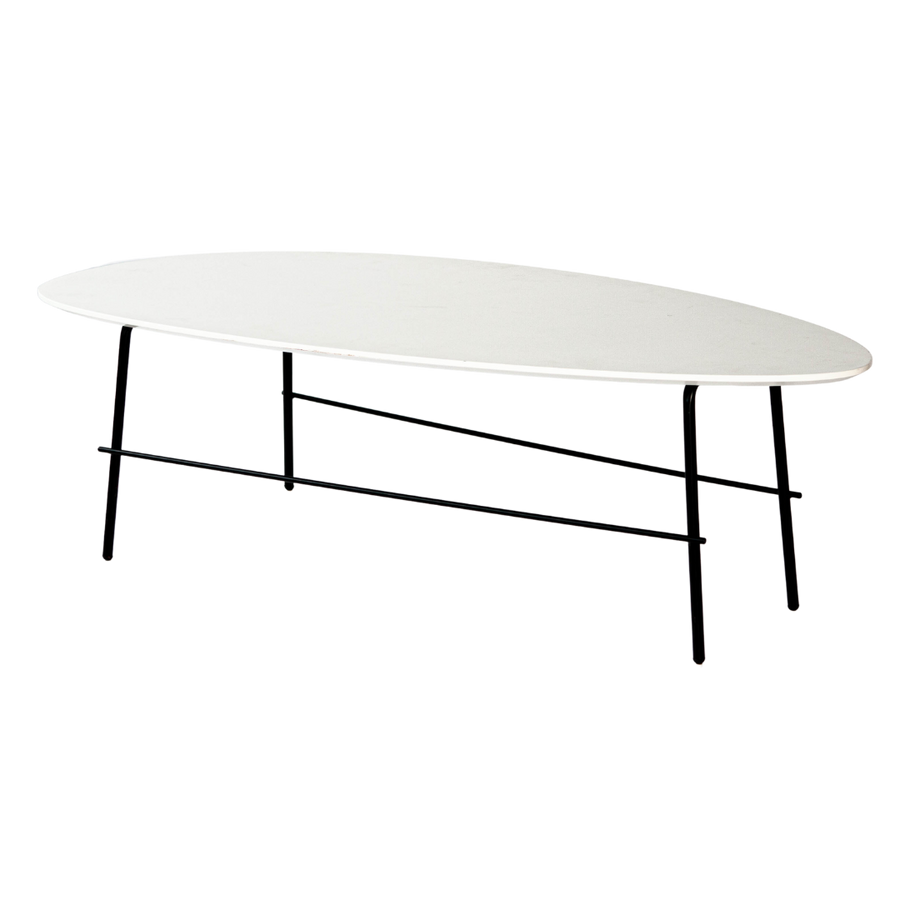 Coffee Table - White w/ Black Base