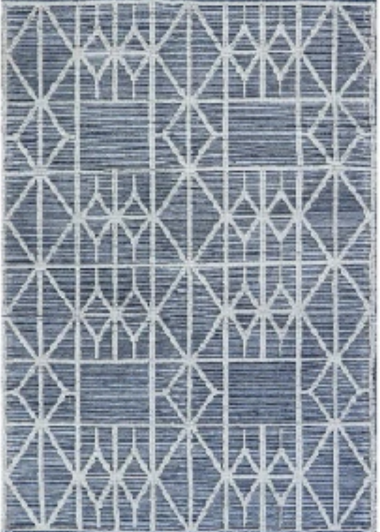 Woven Blue Triangles Rug