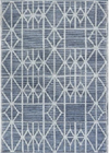 Rug - 5x7 Blue Woven Triangles
