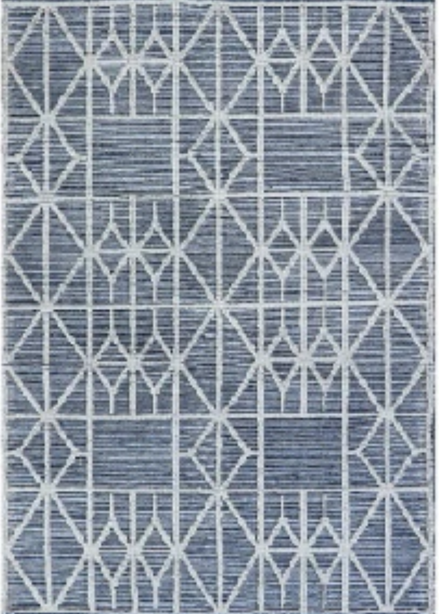 Woven Blue Triangles Rug