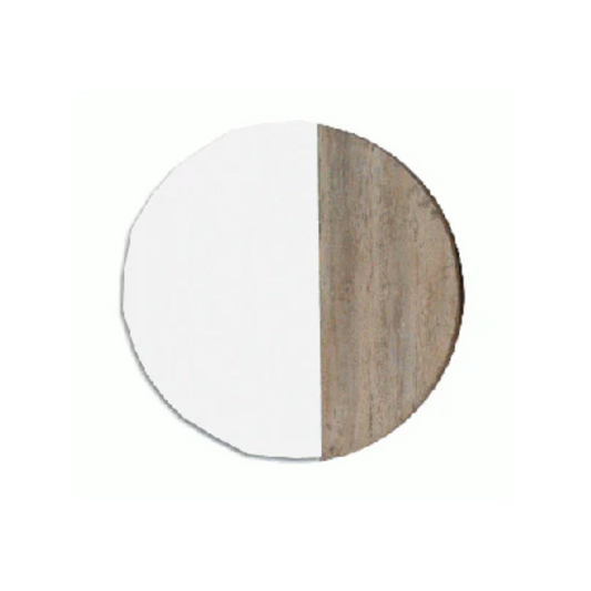 Round Wood & White w/ Lip