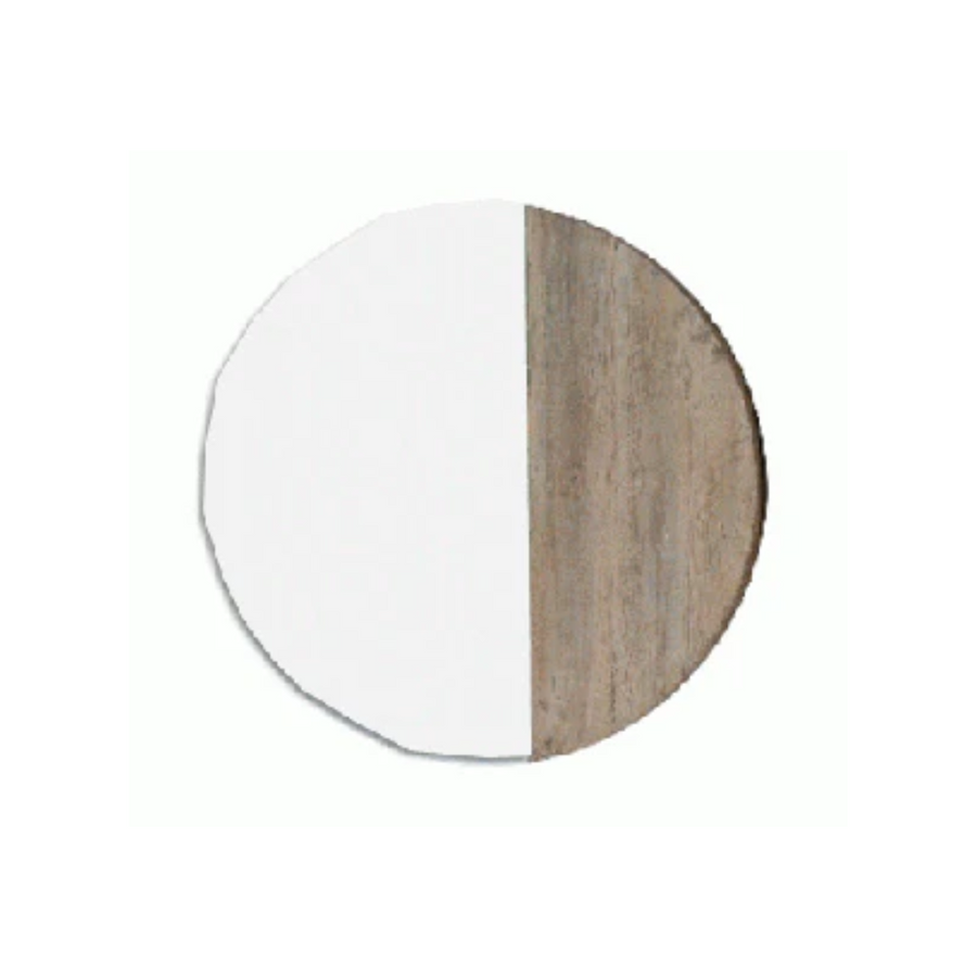 Round Wood & White w/ Lip