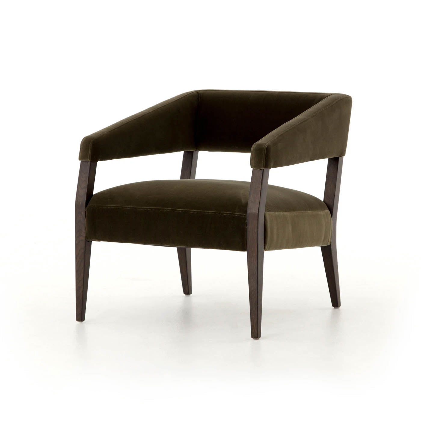 Accent Chair - Gary Green Velvet w/ Oak Frame