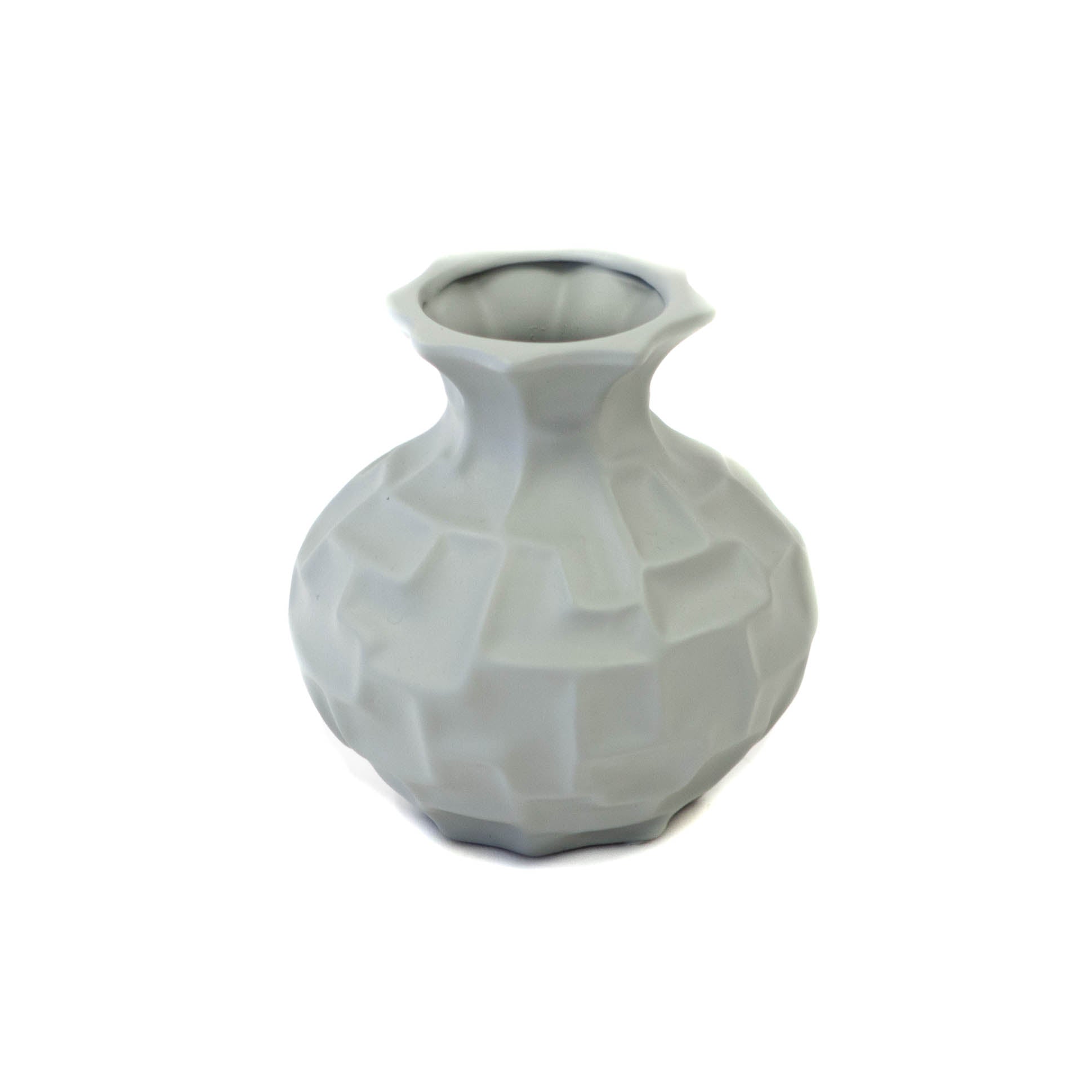 Matte Grey Indent Bulb Vase