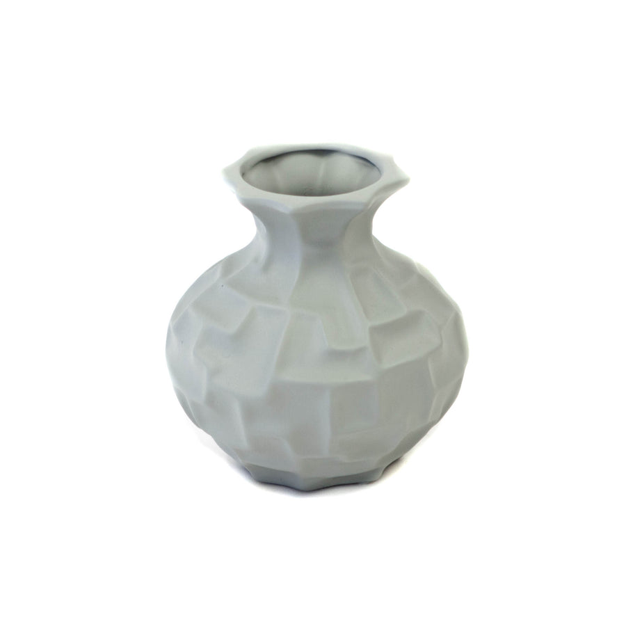 Matte Grey Indent Bulb Vase