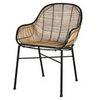 Office Chair - Natural Rattan  W/ Black Frame