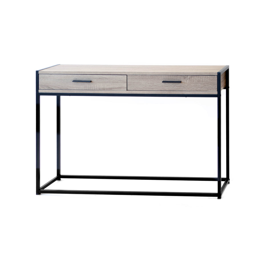 Console - Grey Wash  Wood w/ Black Frame 2 Drawer - 48"