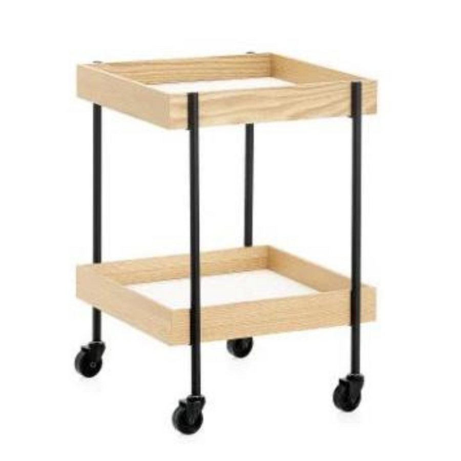 Bar cart - Square Wood Natural & White