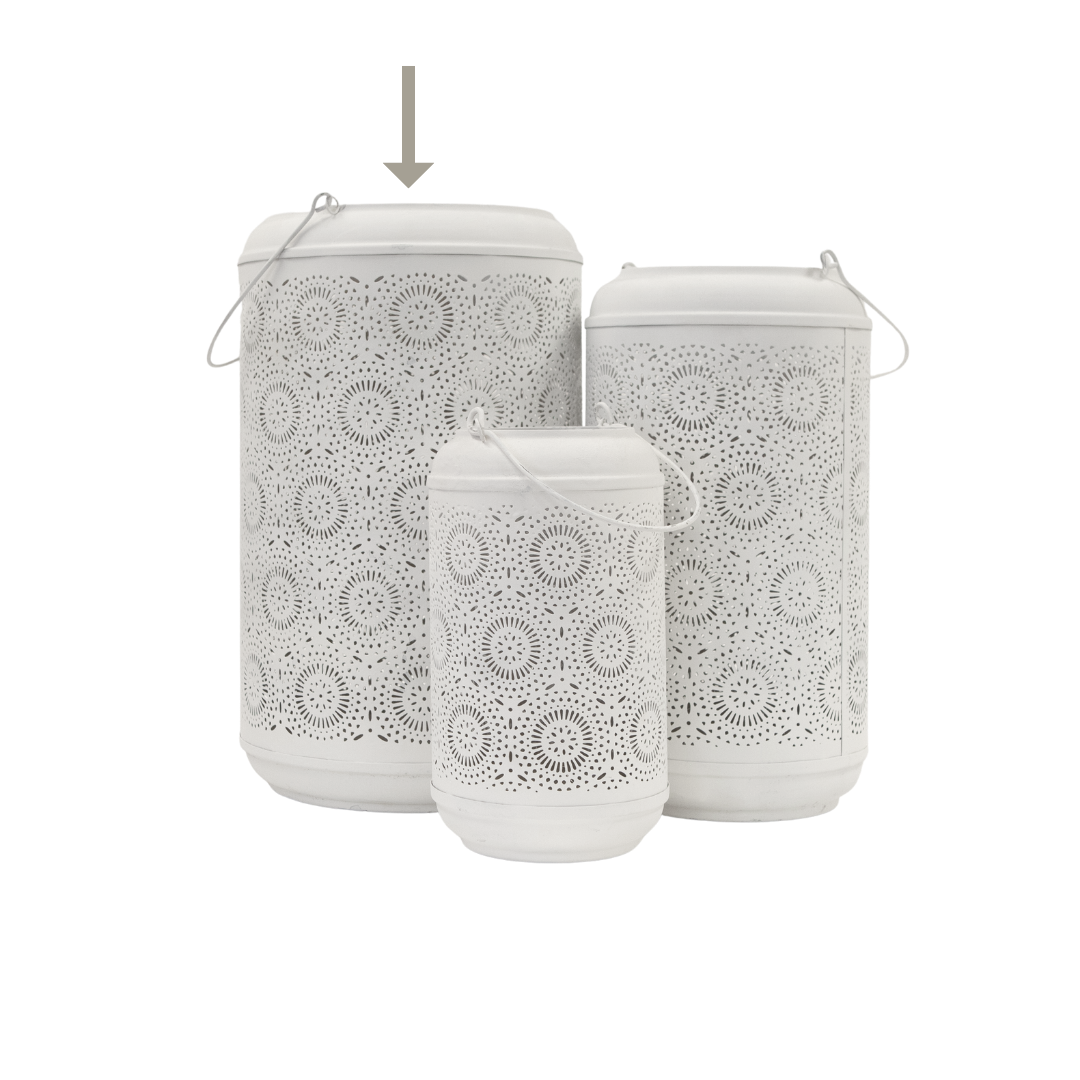 Lantern - White & Gold Large