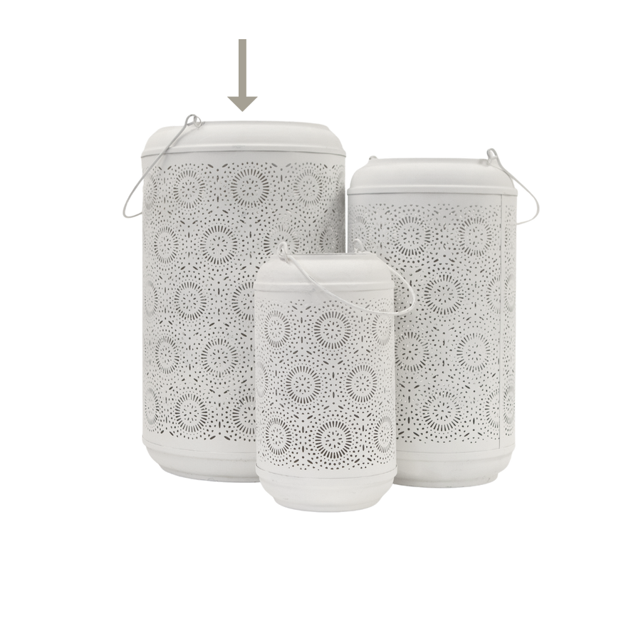 Lantern - White & Gold Large