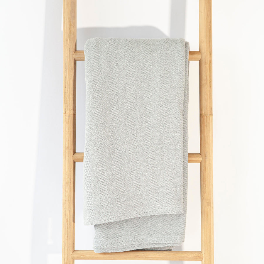 Queen Seafoam Herringbone