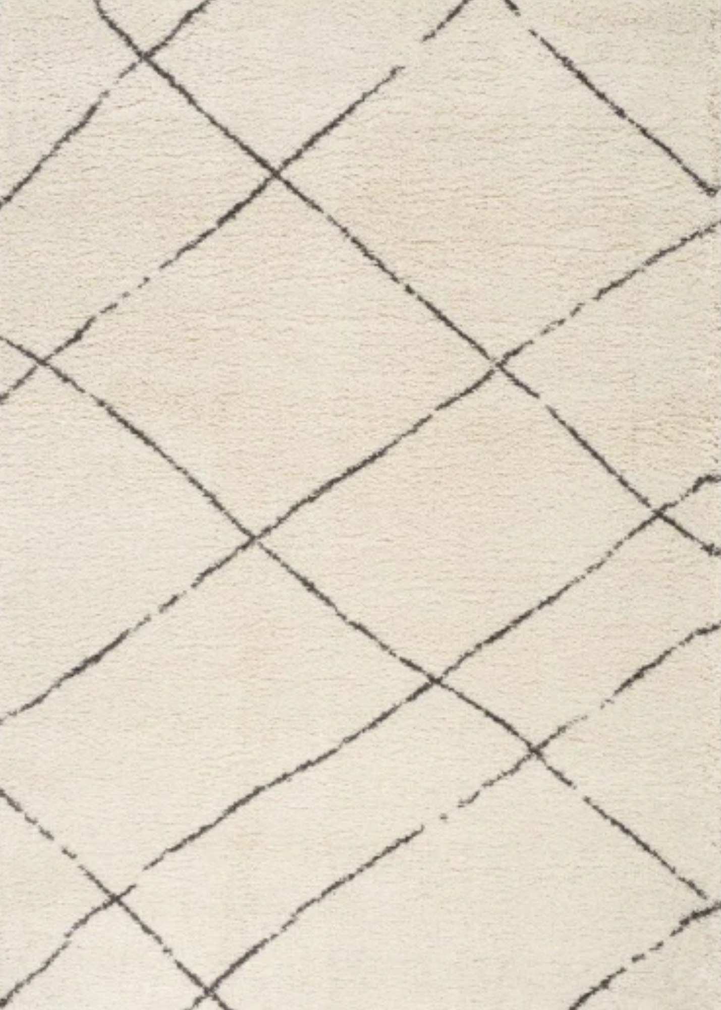 Cream & Grey Loose Diamond Rug