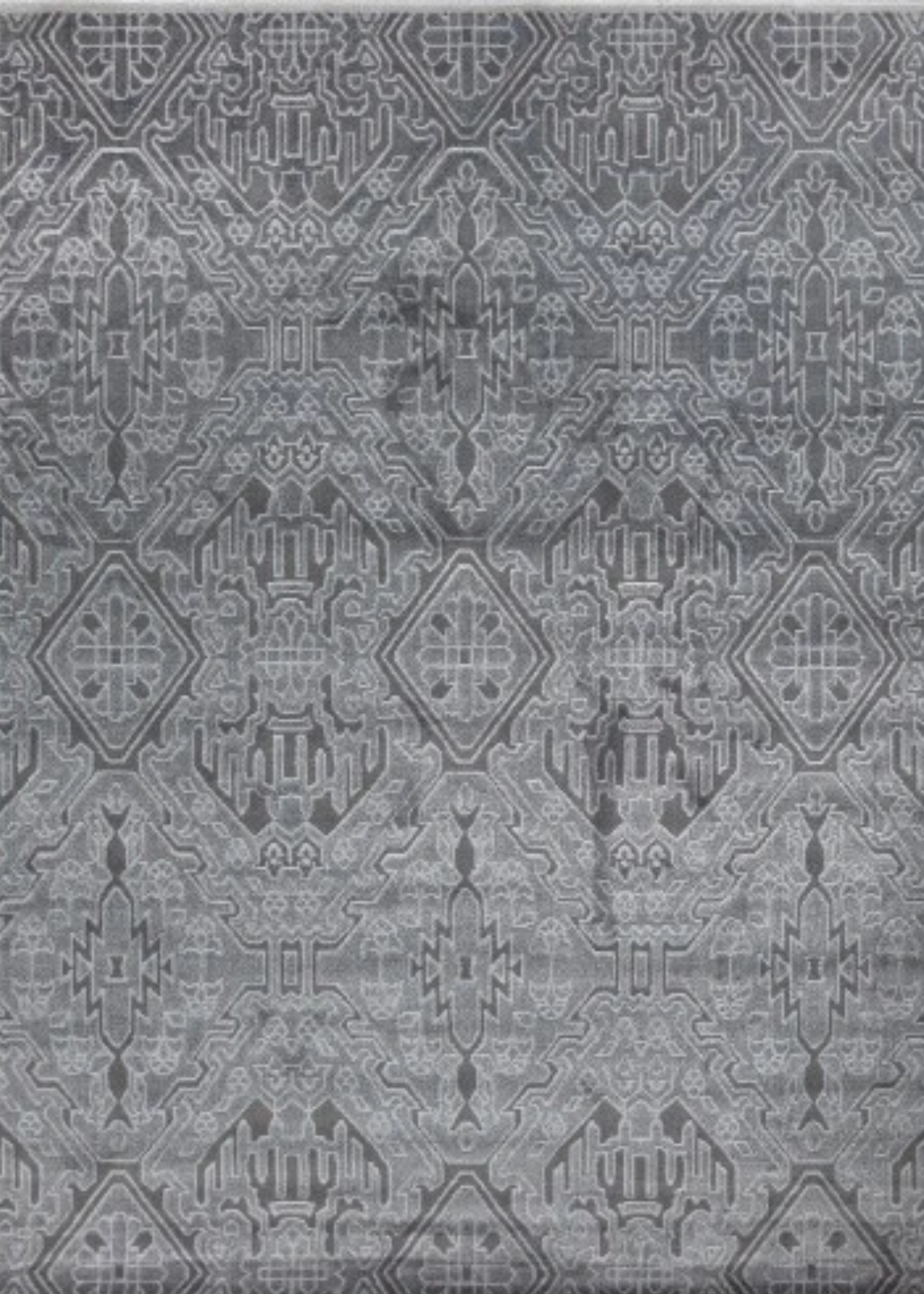 Grey & White Persian Pattern Rug