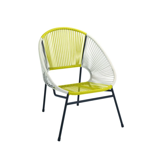 Outdoor Chair - Yellow and Grey Wire Chair