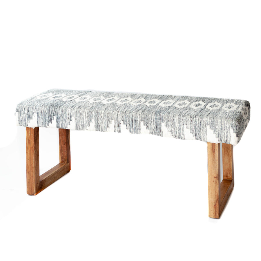 Bench - White and Blue w/Pattern