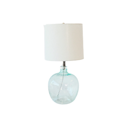 Table Lamp - Turquoise Glass Bulb
