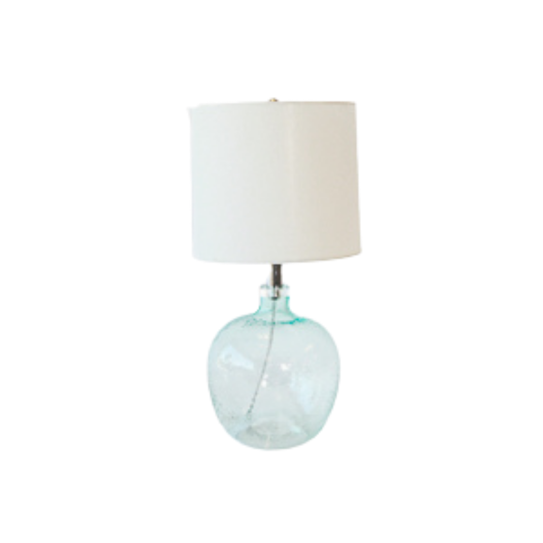 Table Lamp - Turquoise Glass Bulb