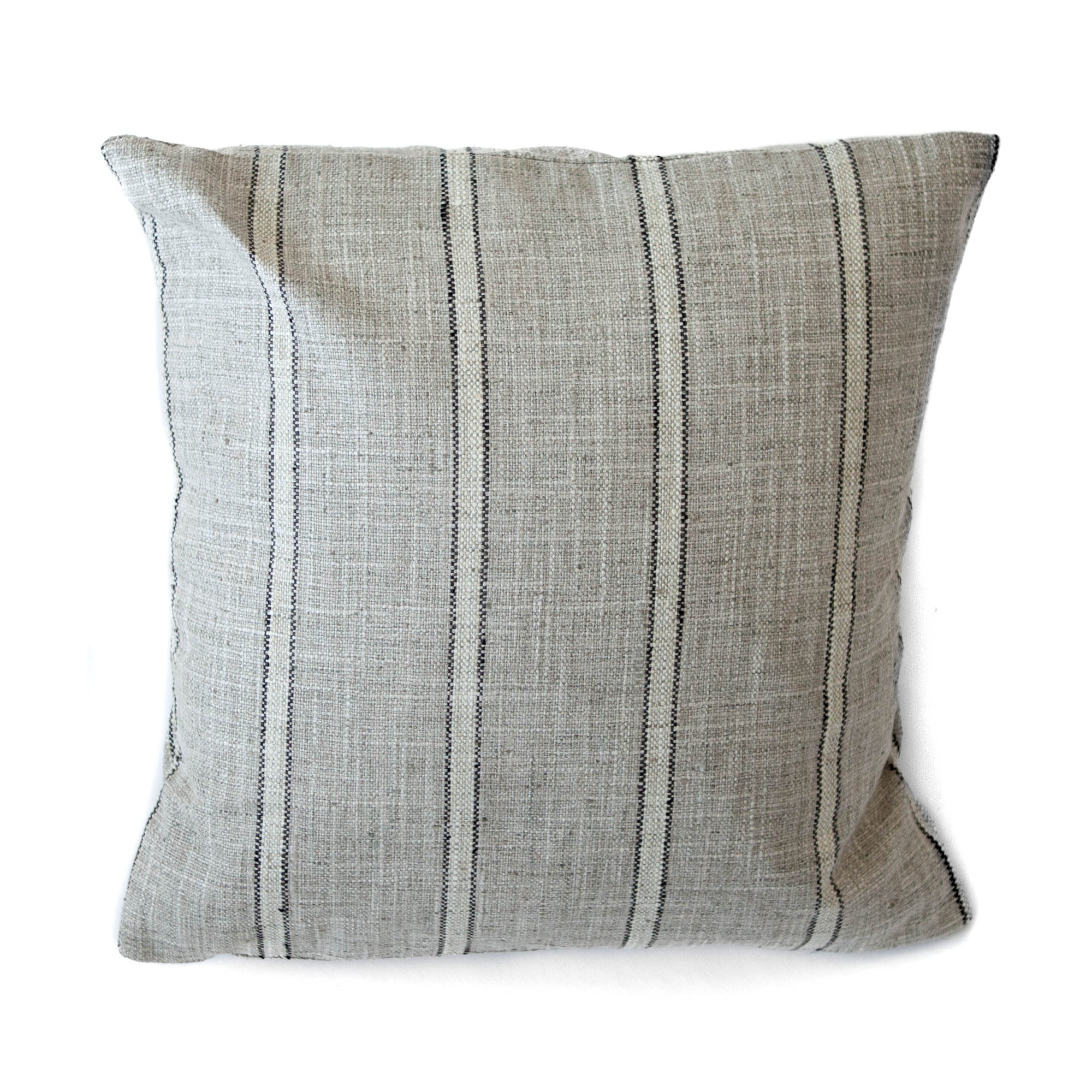 18x18 - Stripe Black Linen Double Sided