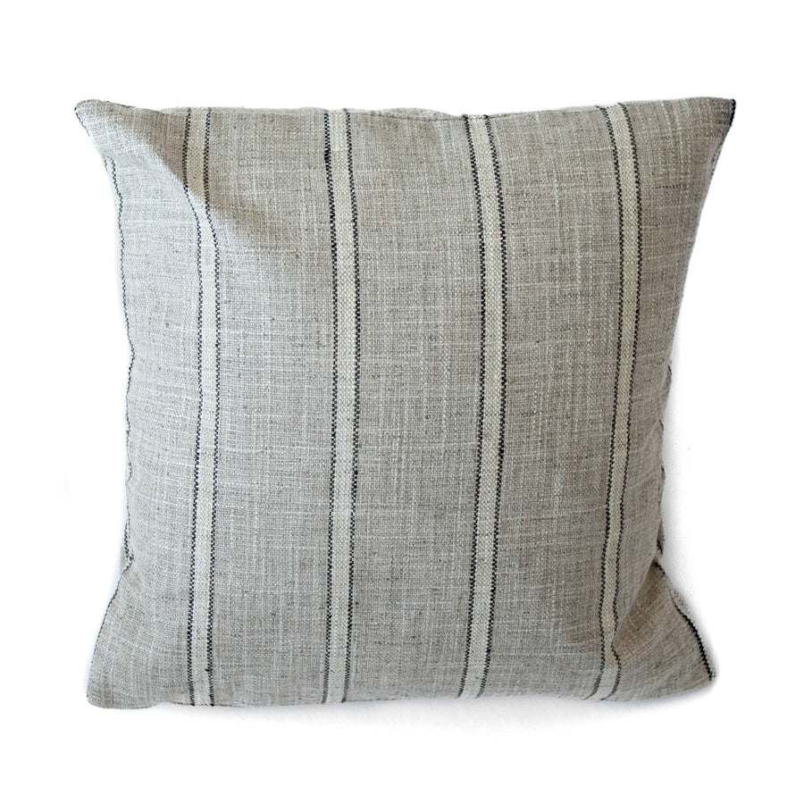 18x18 - Stripe Black Linen Double Sided