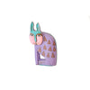 Sculpture - Purple, Pink, and Teal Cat w/ Gold Triangles