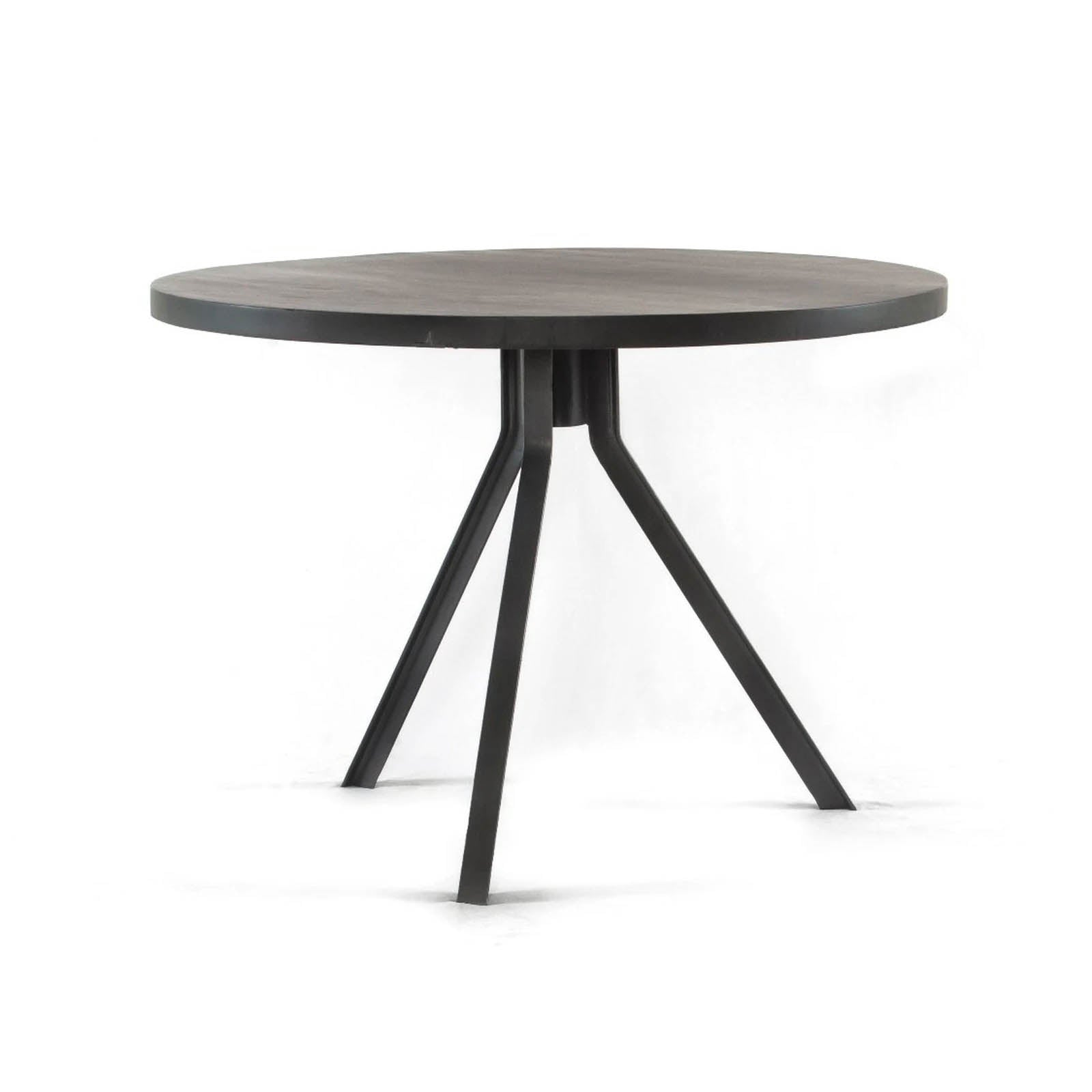 Round Dark Wood Top 3 Metal Legs - 42"