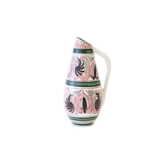 Jug - White w/ Green, Pink, and Black Pattern
