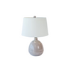 Table Lamp - Grey Ceramic w/ Grey Horizontal Lines