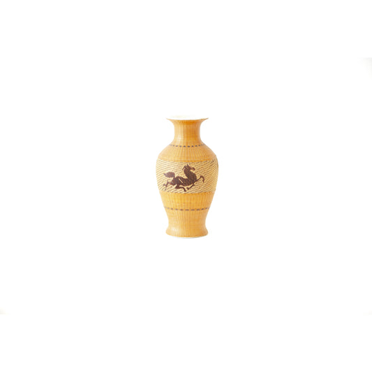 Vase - Small Rattan w/ Horse