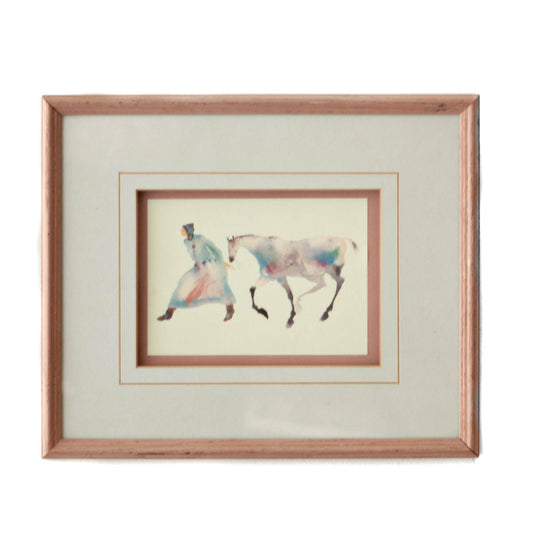 Art - Woman & Horse Watercolour - SMALL - NOT CLEARED 14" X 12"