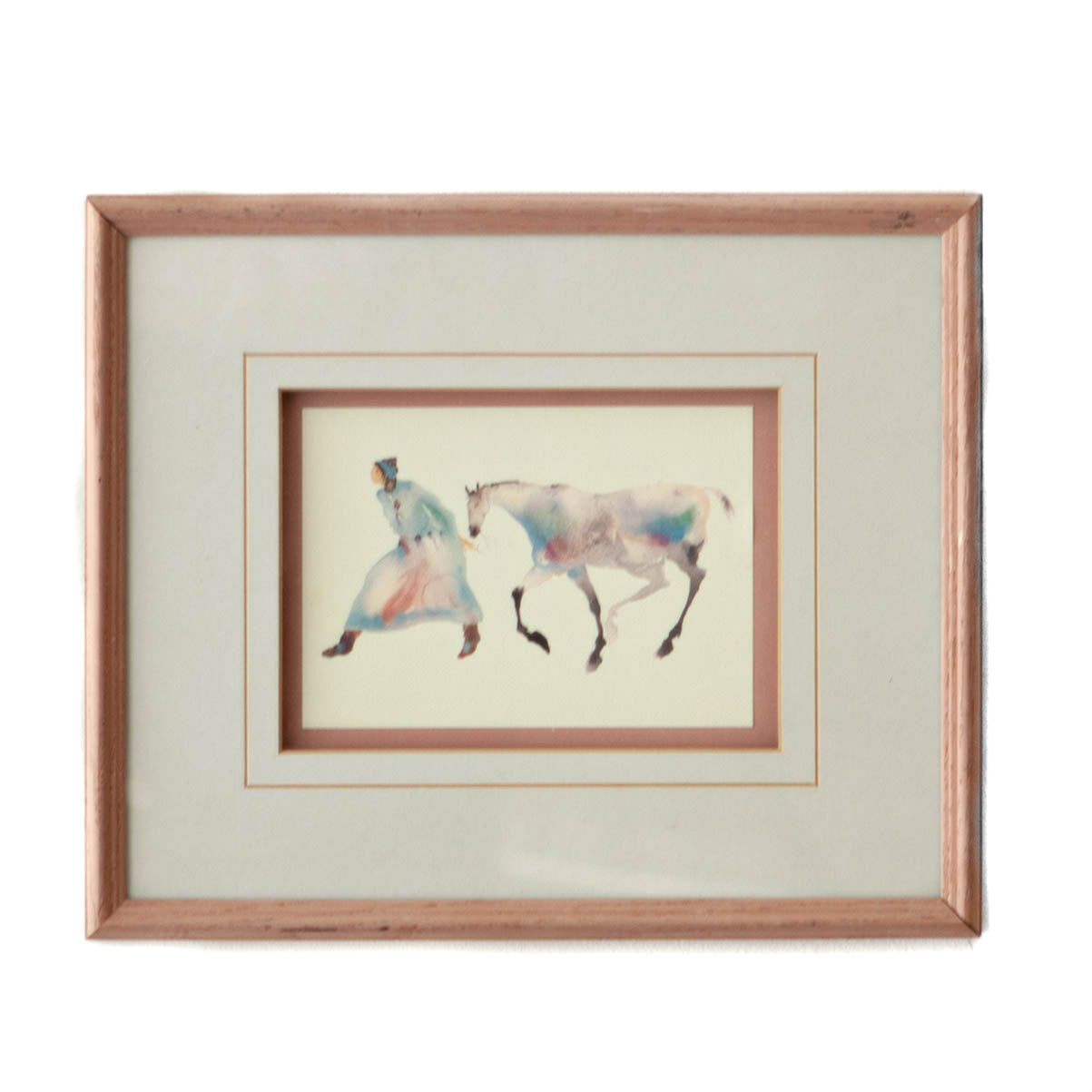 Art - Woman & Horse Watercolour - SMALL - NOT CLEARED 14" X 12"