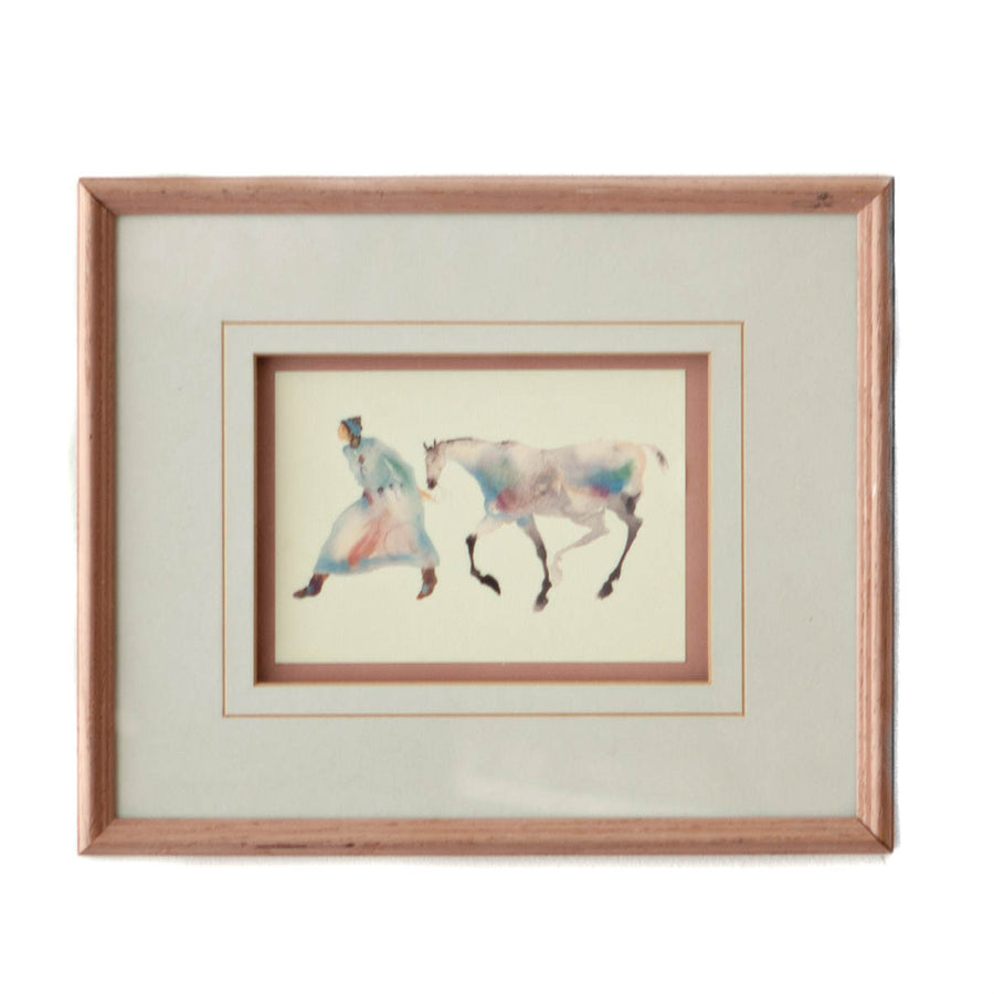 Art - Woman & Horse Watercolour - SMALL - NOT CLEARED 14" X 12"