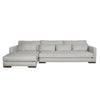 Sectional - Chill Woven Grey w/ Wood Base Left Arm Chaise - 129"