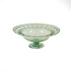 Bowl - Large Green Glass w/ Perforations and Stem
