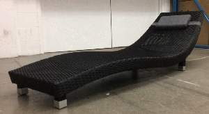 Outdoor Lounger - Black Wicker