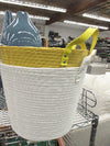 Basket - White Cane w/ Liner & Handles