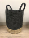 Basket - Black w/ Natural Bottom & Handles