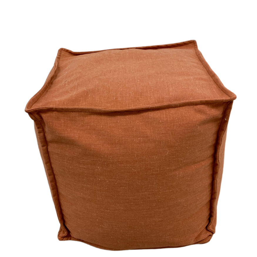 Pouf - Cube Orange w/ Cream Flecks